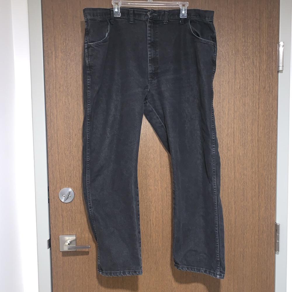 Big And Tall Men's 44x30 Charcoal Wrangler Denim Dark Wash Jeans